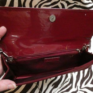 Maroon Suede Aldo Clutch w/ Chain